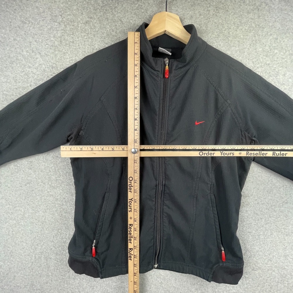 Vintage Nike Jacket Womens Medium Black Full Zip Sphere Dry Track  Running - Picture 14 of 16